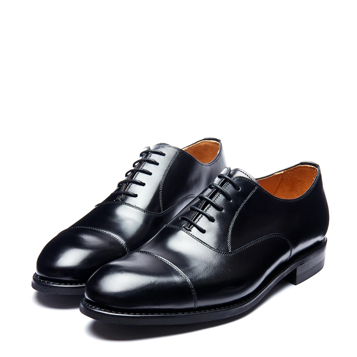 Black Hi-Shine 5 Eye Oxford Shoe - Image 4