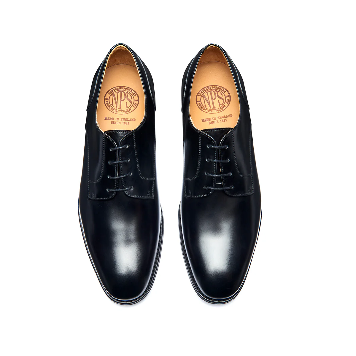 Black Hi-Shine 4 Eye Gibson Shoe - Image 3