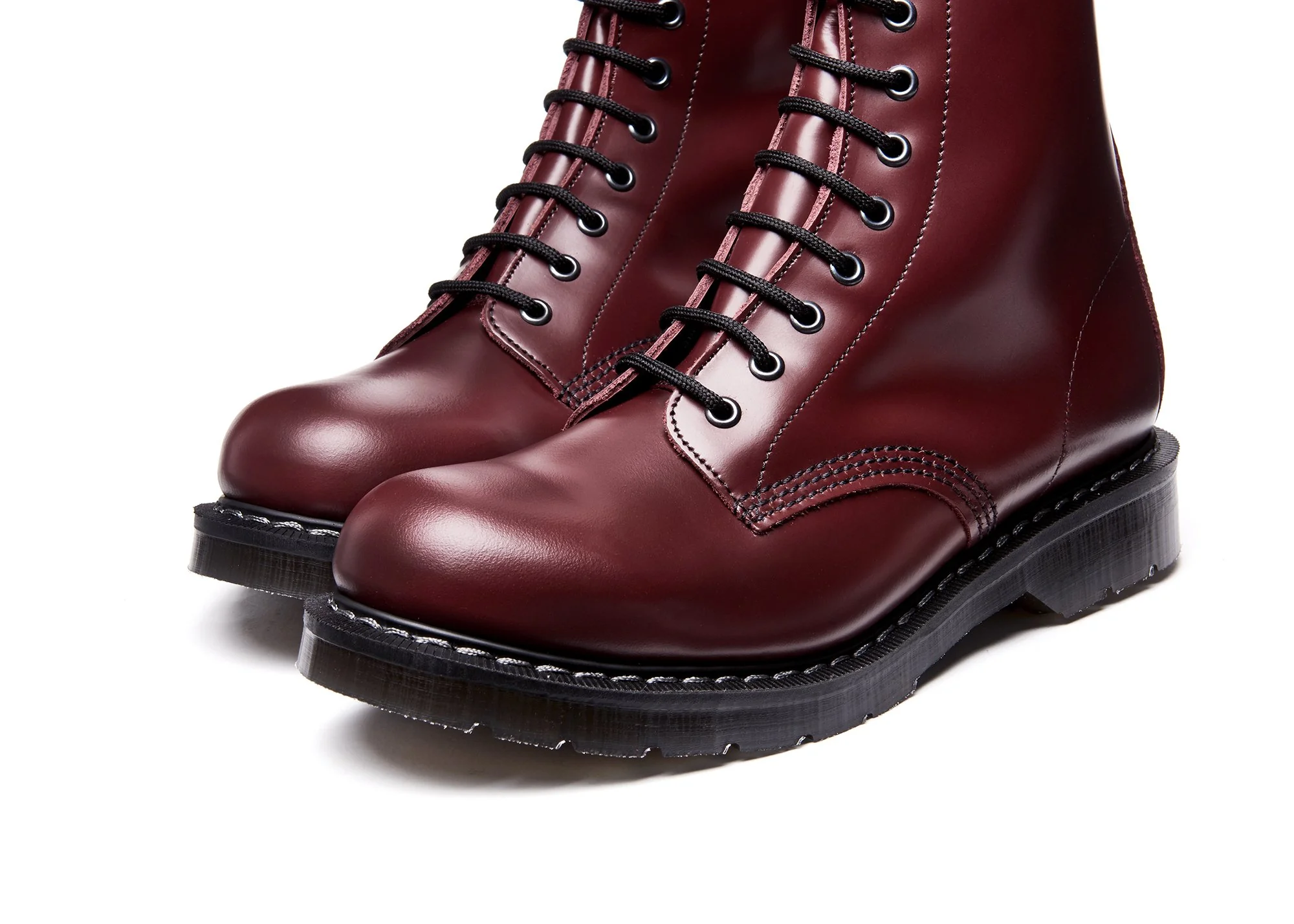 Oxblood Hi-Shine 11 Eye Derby Boot - Image 3